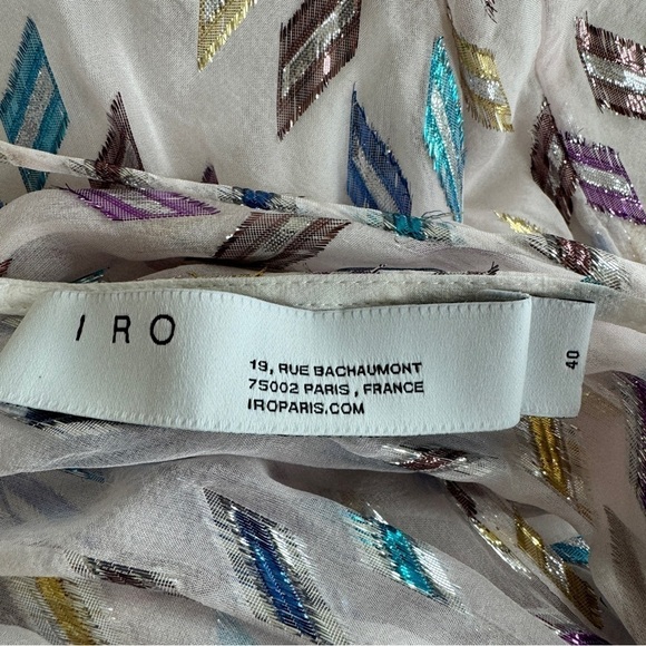 IRO Paris Cherrie Multicolor Metallic Geometric Print Mini Dress Women Size 8 US - Picture 14 of 16